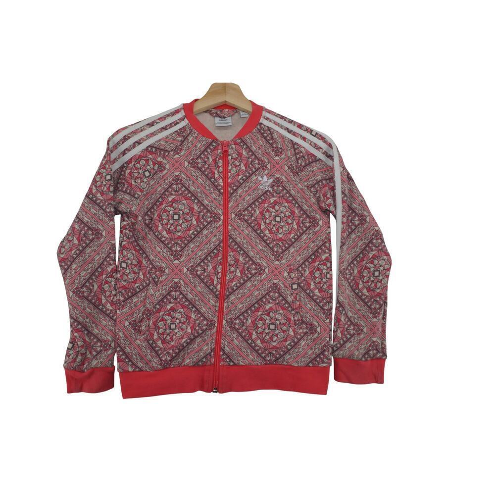 Adidas Originals Geometric Print Track Jacket – Youth 9–10Y (Size 140)